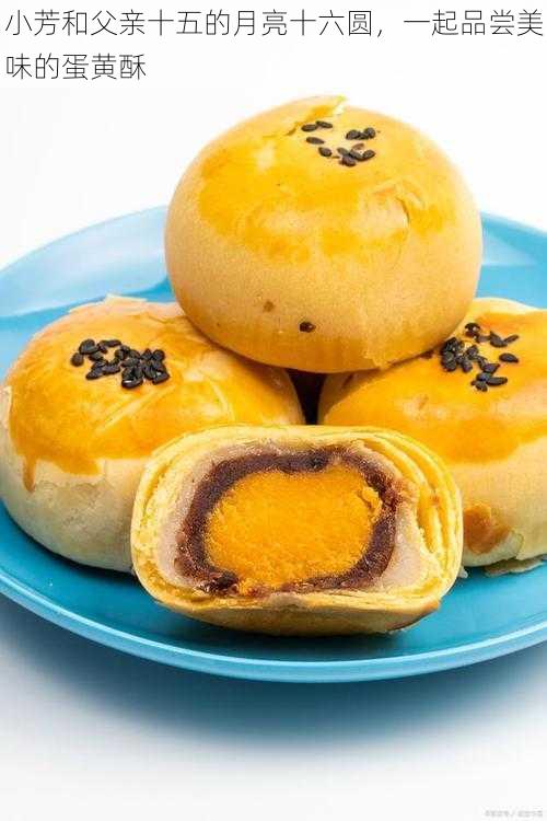 小芳和父亲十五的月亮十六圆,一起品尝美味的蛋黄酥